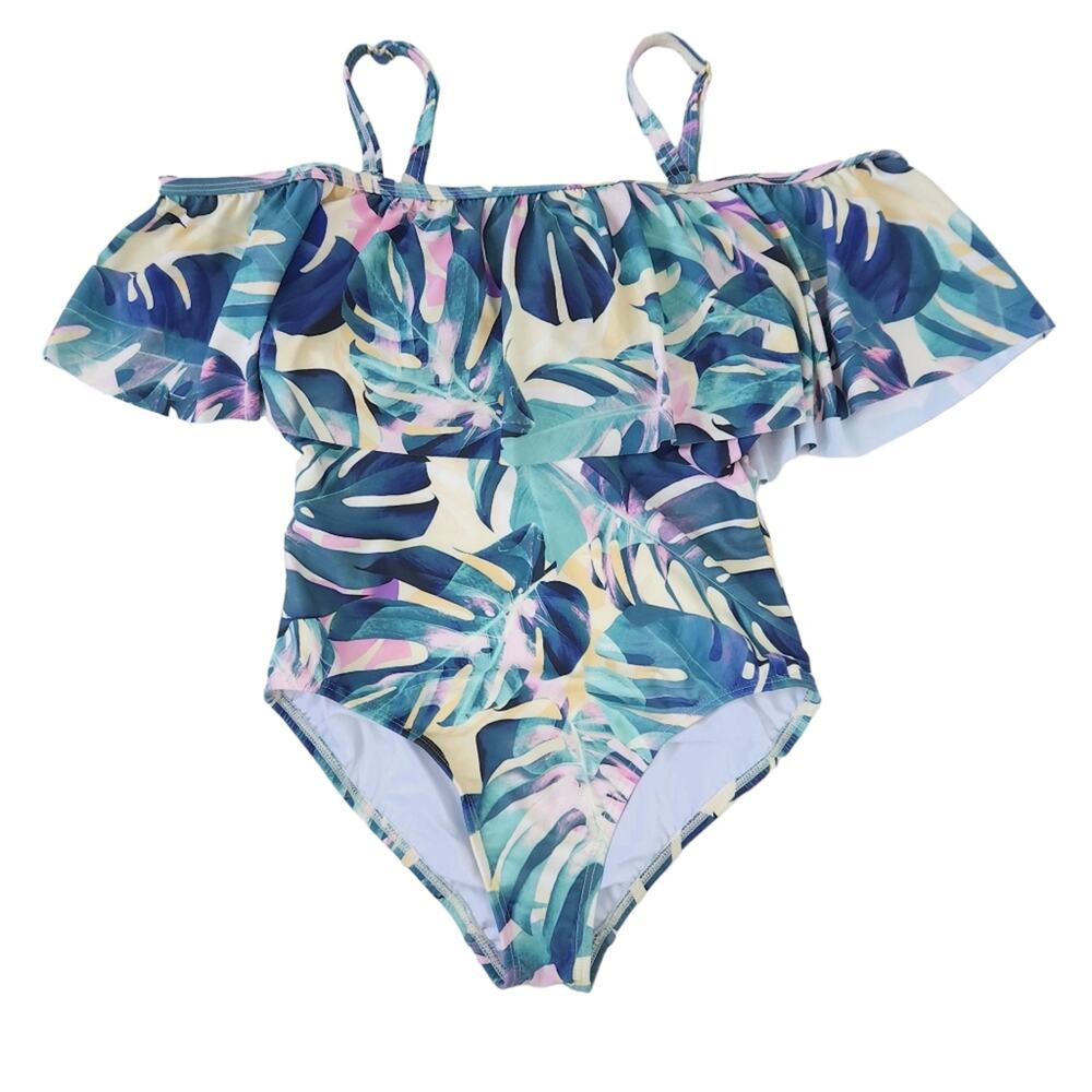 Venus One Piece Floral Swimsuit Size 10 Tropical Bathing Suit Palm Bathing Suit